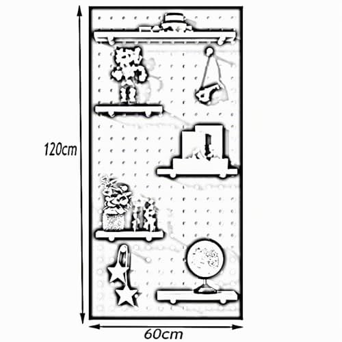Kit de combinación de tablero de clavijas, tablero perforado de madera, con clavos de madera pequeños para garaje, tablero de clavijas de exhibición montado en la pared, estante de almacenamiento