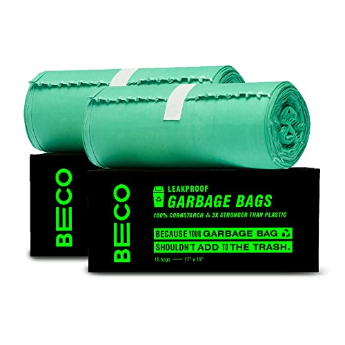 Beco Eco Friendly Compostable Garbage Bags for Dustbin | 30 Pcs | Small 17 X 19 Inches | Pack of 2