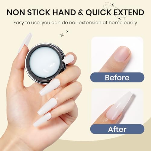 SUPWEE Blanc Gel 3D Ongles,d'Extension d'Ongles Solide Sculpture Builder – vue 5