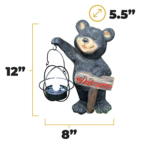 Vp Home | Welcome Sign Bear Solar Powered Led - Garden Statue Decor - Outdoor Bear Figurines - Garden Light - Front Yard Decor - Funny Figurine Decor For Outside House, Patio, Yard, And Lawn #TOP3