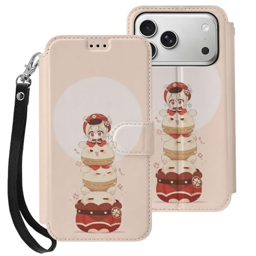 For ���_ Genshin Impact �Ή� iPhone 17pro �X�}�[�g�t�H���P�[�X �蒠�^ ����PU���U�[ ���u���X�^���h�@�\�t�� �J�[�h�X���b�g �X�g���b�v�t�� ���z�^ �}�j���A���� �J�[�h���[ ��G�肪�悢 �}�O�l�b�g�� �|�����z���� 