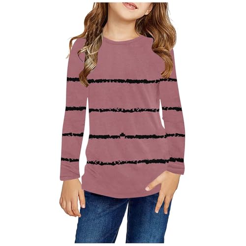 Striped Shirt for Girls Fashion Long Sleeve Top Tween Crew Neck Fall Tshirt Trendy Cute Outfits Teen Girl Clothes - Main Image