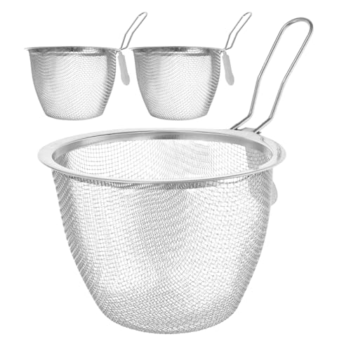 BESTYASH 3pièces Passoire Acier Avec Fin Écumoire Pratique Pour Et Friture Facile à Nettoyer Pour Cuisine Fondue Et Pâtes