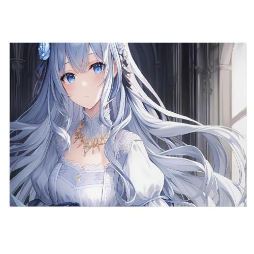 Lienzo decorativo para pared de 40x60 cm en blanco y negro con arte de anime