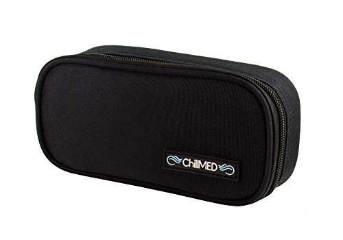 Chillmed Micro Cooler Bag - Diabetic Insulin Vial Carrying Case Travel Pack With Re-Freezable Ice Pack - Up To 12 Hours Of Cool Time (Black + Extra Ice Pack) #TOP1