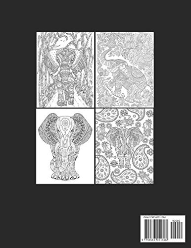 Elephants Coloring Book for Adults: Elephants Designs and Relaxing Mandala Patterns for elephant lov