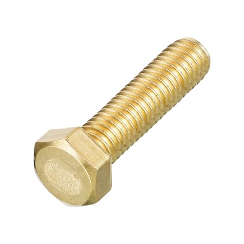 Image of METALLIXITY Hex Head Screw Bolt (3 /8-16x1-3 /4) 1Pcs, Brass Fully Threaded Solid Brass Hex Bolts Machine Screws - for Machinery Repair
