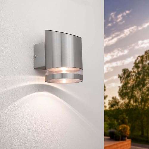 Ledvion - Lampada Da Parete Led Solare Elara, 3000K, Ip44, Acciaio Inox, Lampada Da Esterno, Lampada Solare Decorativa, Illuminazione Da Giardino