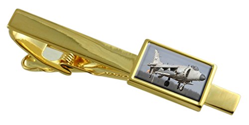 Pisacorbatas Harrier Jump Jet Tono Oro Sujeción Firme para Camisas Formales