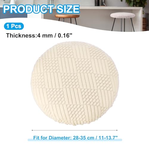 PATIKIL Stool Covers Round, Elastic Bar Stool Covers Washable Stool Cushion Slipcover Stretchy Bar Chair Seat Cover for 11-14 Inch Chair, Beige - Image 3