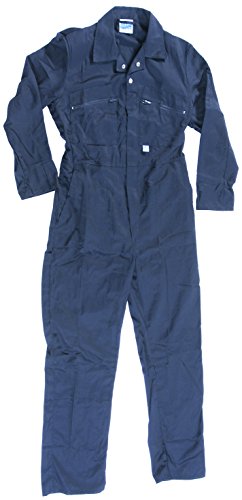Men's Luxury Heavyweight Blue Castle Zip Front Boiler Suit - Work Overalls (38 Chest, Navy Blue)