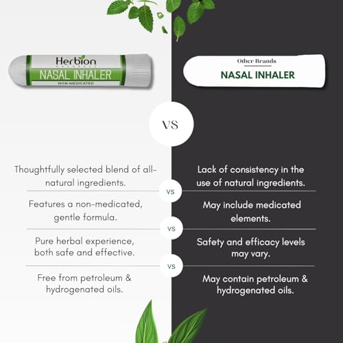 Miniatura 5 de Herbion Naturals Nasal Inhaler, Clears Nasal Passages, Menthol, Eucalyptus Oil, 0.05 Fl Oz 1.5ml