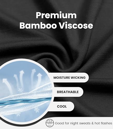 Image of NACHILA Women's Nightgowns-Viscose Made from Bamboo,Short Sleeve Sleepshirts Crew Neck Nightshirt Soft Sleep Dress
