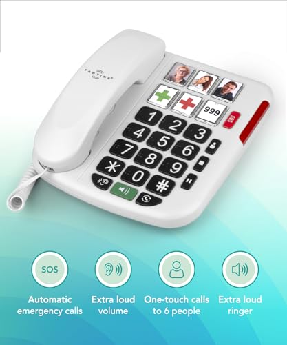 Big Button Landline Phone for Elderly, Hearing Aid Compatible Phone with Amplified Volume for Hard of Hearing, Great dementia aid - 2