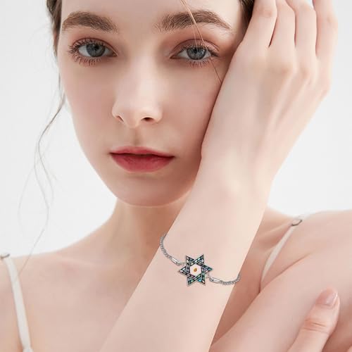 AXOMY Star Of David Bracelet 925 Sterling Silver Mustard Seed Bracelet Jewish Jewelry Gift For Women by AXOMY - Used condition - Image 4