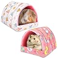 UPINS 2 Pack Guinea Pig Bed, Guinea Pig Hideout Washable Small Animal House Cage Accessories for Dwarf Rabbits Chinchillas Hamsters Hedgehogs Ferrets Bearded Dragons and Rats