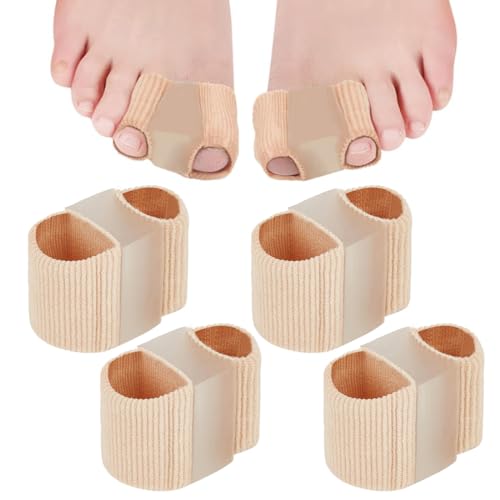 PLKSEI 4 Piezas Corrector Dedo Martillo Fibras de gel Alineadores de dedos Separador Dedos Pie Divisor de valgo de pulgar de pie grande Ortesis de corrección de dedos de doble orificio
