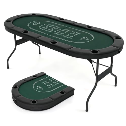 DREAMADE Table de Poker Pliable pour 8 Joueurs, Table...