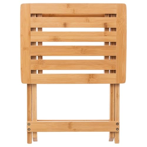 Taburete plegable de bambú 5five asiento portátil ahorra espacio 5
