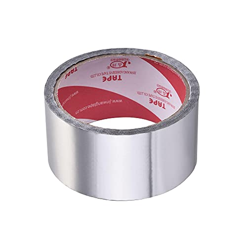 Image of uxcell Aluminum Foil Tape, 48mmx32m Self-Adhesive Waterproof High Temperature Sealing Tapes for HVAC Air Duct Pipe Insulation