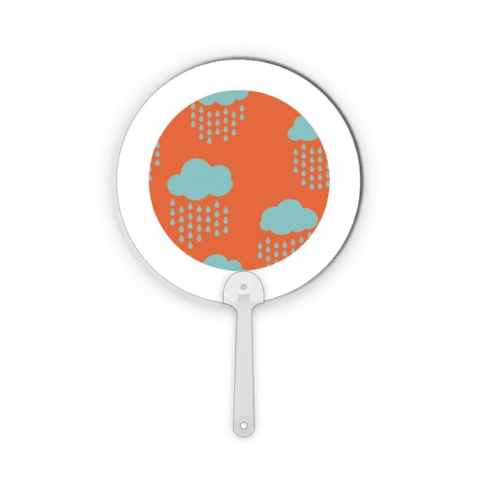 Motif nuage de pluie éventail rond orange en plastique au design artisanal
