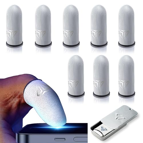 AFYRIANT 8 Stück Gaming Finger Sleeve Atmungsaktive Gaming-Fingerhüllen Ultra-empfindliche Fingerhandschuhe Schweißfeste Gaming-Daumenhülle Finger Sleeve Daumenhülsen für Touchscreen Spiel Mobile