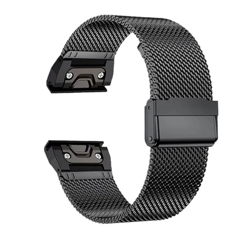 Correa de acero inoxidable de malla de 20mm 22mm y 26mm para reloj Garmin