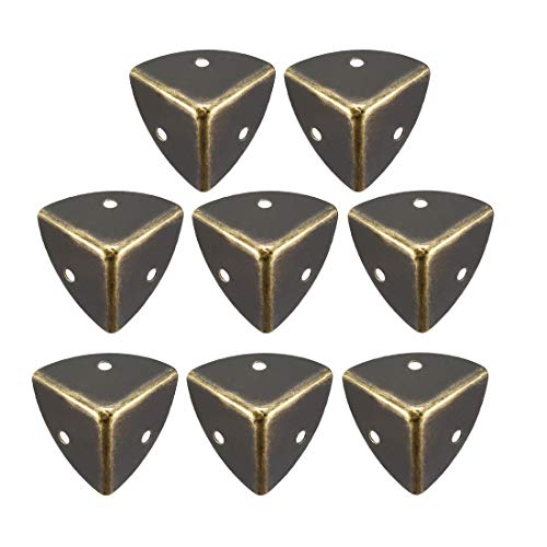 uxcell Metal Box Corner Protectors Wooden Box Edge Guard Protector 28 X 28 X 28mm Bronze Tone 8pcs