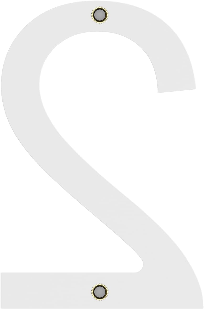 House Numbers for Outside, White 6 inch Modern Floating Address Numbers for Front Door, Street, Apartment, Farmhouse, High Visibility Numbers Enhance Home's Exterior Charm(House Numbers 2)