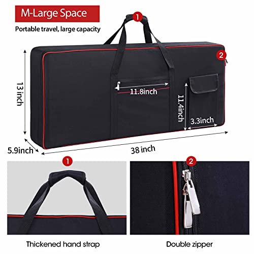 61 Keys Keyboard Case, Portable Padded Keyboard Case, 600D Waterproof Durable Oxford Cloth Keyboard Gig Bag Inside Padded Full Coverage Protection Size38.5"X13"X5.9"… #TOP2