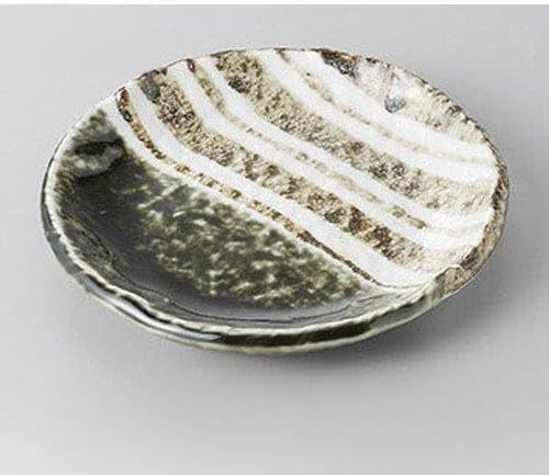 セトモノホンポ(Setomonohonpo) Set of 5, Obe Stripe Round Dishes (5.2 x 0.7 inches (13.3 x 1.8 cm) [Restaurants, Ryokans, Japanese Tableware, Restaurants, Commercial Use, Tableware]