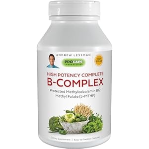 ANDREW LESSMAN High Potency B-Complex 360 Capsules – with High Levels of Folate Complex & Biotin, Promotes Cellular Growth, Energy, Immune Function, Detoxification, Fat Metabolism & More