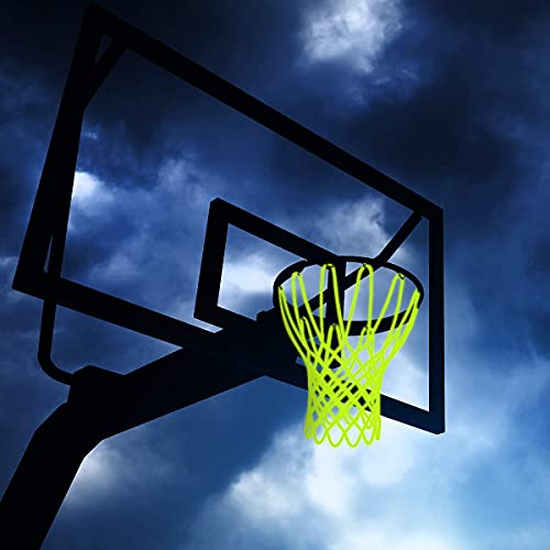 Gugelives Glow In The Dark Outdoor Basketball Net Portable Sun Powered Sports Nylon Basketball Hoop Net, Standard Regulation Size Fits Standard Indoor Or Outdoor(White And Yellow) (Yellow) #TOP1