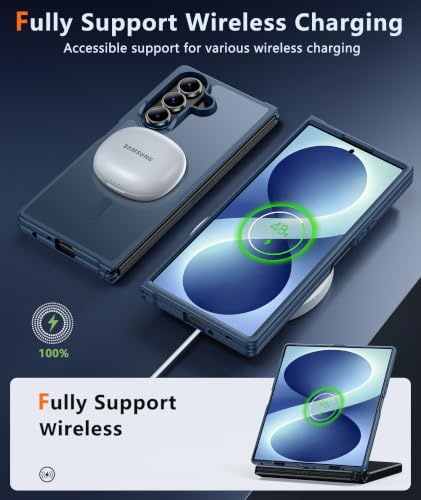Image of FNTCASE for Samsung Galaxy Z-Fold-8-Ultra Case Samsung Z Fold 7 Matte Case | Compatible with Magsafe, Screen Protector, Anti Yellowing, Military Grade Drop Protection, Shockproof, Translucent Cases