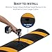 Rubber Speed Bump 6FT with 2 End Caps, Road Speed Bumps for Driveway, Traffic Calming Device, Integrated Cable Cover Ramp, Industrial Parking Speed Humps