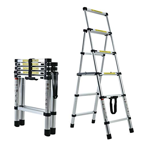 folding rv ladder - 4+5 Step Ladder Aluminum 4.4FT Telescoping Ladder Lightweight Portable A-Frame Ladders with Arm-Design, 330lbs Load Capacity Widen Step Pedal Folding Step Ladder Easy to Transport or Store