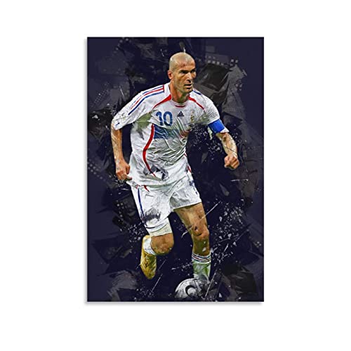 Zinedine Zidane poster canvas wall art grand tableau de footballeur français