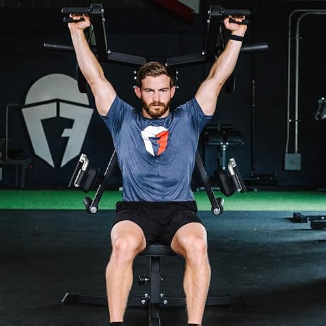 Titan Fitness Plate-Loaded Deltoid and Shoulder Press Machine, 700 LB Capacity, Upper Body Strength Training for Chest Back Shoulders Pecs Delts