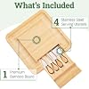 Set de Regalo de Tabla de Charcutería, Tabla de Quesos de Bambú con Cubiertos, Incluye Utensilios para Servir de Acero Inoxidable, Plato de Quesos y Bandeja para Servir, Adecuado para Bodas, Regalo para Parejas y Regalos para Estrenos de Casa 6