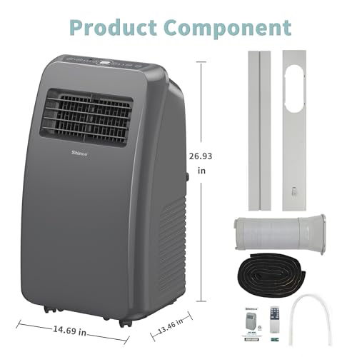 Image of Shinco 8,000 BTU Grey Portable Air Conditioner, 3-in-1 Unit