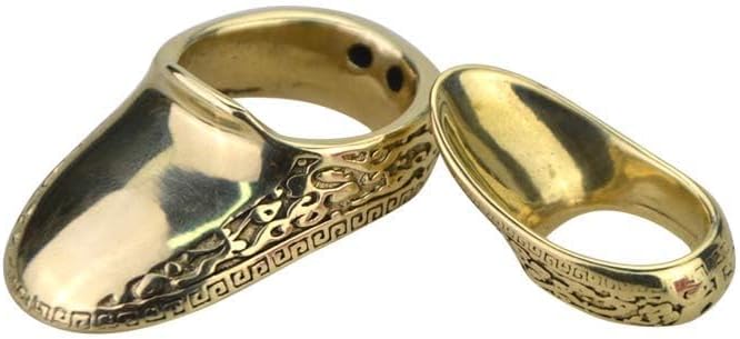 AMEYXGS Archery Thumb Ring Handmade Brass Finger Protector Thumb Protector Ring for Outdoor Archery Hunting Accessories Finger Tab