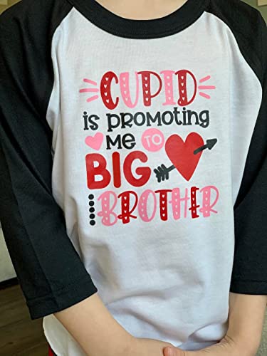 Bump and Beyond Designs Boys Promoted to Big Brother Valentine's 3/4 Raglan Shirt for Kids4