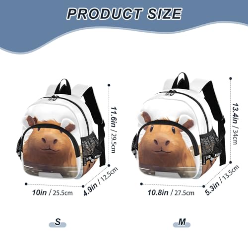 Toddler Backpack Watercolor Cute Capybara Print for Kids Boys Girls with Leash and Whistle for Nursery Preschool Medium2
