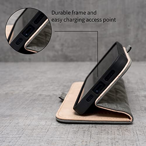 PORTER RILEY Leather Case Compatible with iPhone 13 (6.1 inch), Premium Genuine Nubuck Leather - Image 4