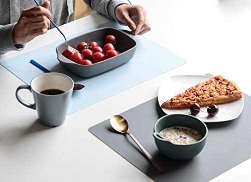 Whalesee Silicone Placemats Set Of 4-Food Grade Waterproof, Stain-Proof, Anti-Slip, Heat-Resistant Thickening, Countertop Protector, Kitchen Countermat, Washable Children's Placemat (Dark Gray) #TOP5