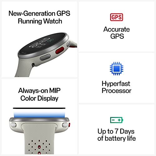 Polar Pacer Pro - Advanced GPS Running Watch - Ultra-Light Design & Grip Buttons - New Training Program & Recovery Tools - Heart Rate Monitor - Enhanced Screen Contrast - Music Controls