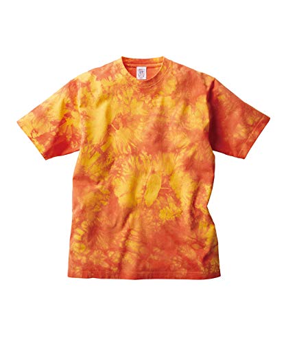 [クロスアンドステッチ] タイダイTシャツ タイダイ染めのオープンエンドTシャツ 綿100% (オレンジ, M)