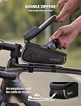 Lamicall Bike Frame Bag Waterproof - [1.6L Large Capacity] Bike Phone Bag, Bike Phone Holder Mount, Bicycle Front Bag, Cycling Pouch with Rain Cover, Bike Accessories for Phones Under 7"