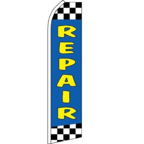 Moon Knives Repair Checkered Blue Swooper Super Feather Advertising Marketing Flag - Party Decorations Supplies For Parades - Prime Outside, Garden, Men Cave Decor Flag