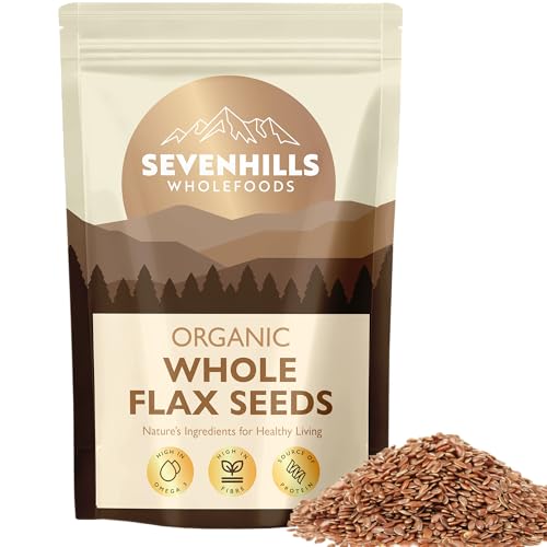 Sevenhills Wholefoods Organic Whole Flax Seeds (Linseeds) 900g High in Omega 3 & Fibre Source of Protein